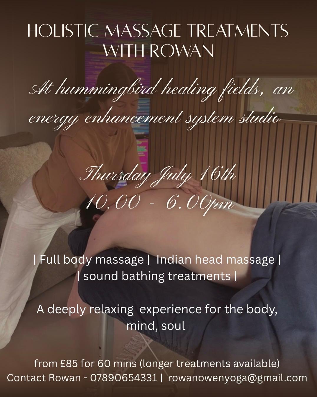 ROWAN 16TH JULY MASSAGES